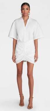 KBB by Kahlana Women's Short Sleeve Ruched Shirt Dress